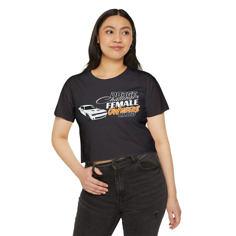 Crop Top - Dodge Challenger Female Owners Car Club Logo