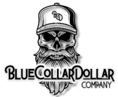 STICKER - Blue Collar Dollar Logo with Skull