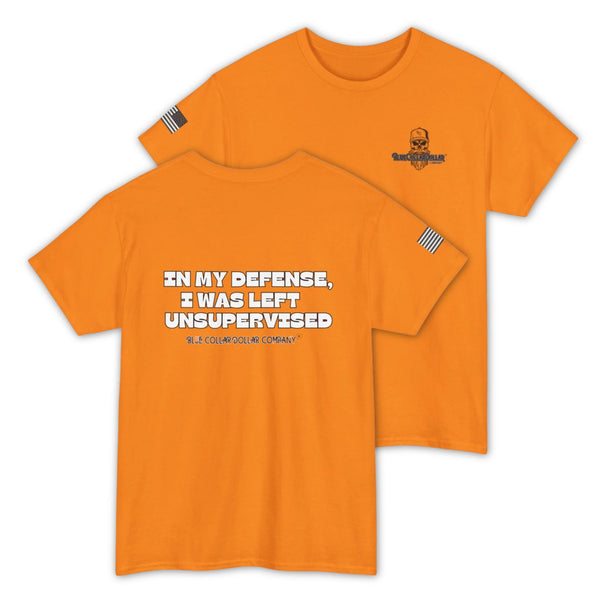 In My Defense – I Was Left Unsupervised – Funny Hi-Viz Safety Work Shirt